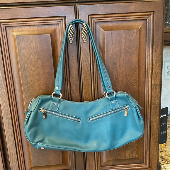 Vintage PERLINA Shoulder Bag Y2K Double Zip Baguette Bag - Picture 1 of 12